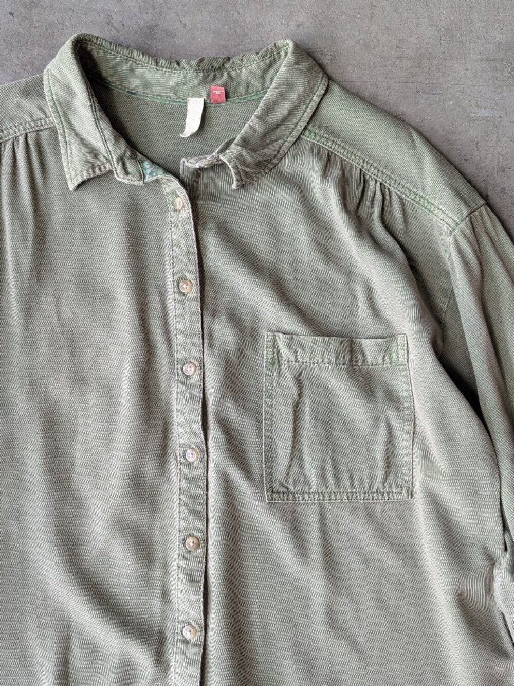 Anthropologie Pilcro The Bo Boyfriend Buttondown Shirt Green Corduroy Shacket XL